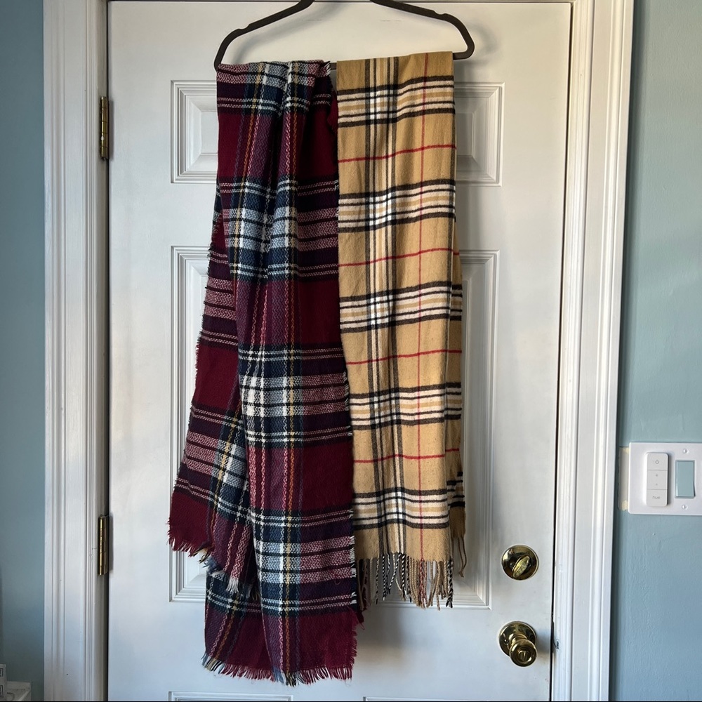 Bundle of 2 Plaid Scarves
